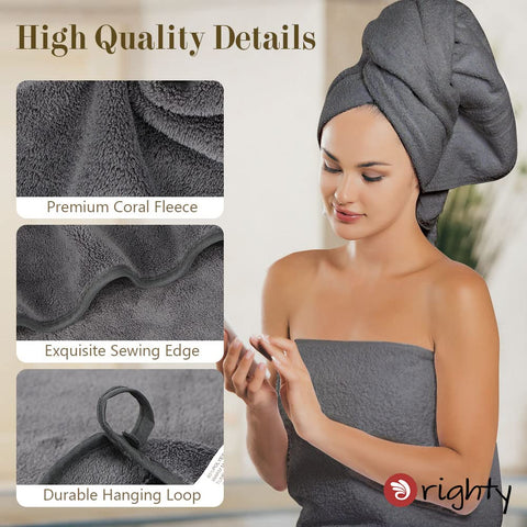 Orighty towels feature a hanging loop and durable edge stitching.