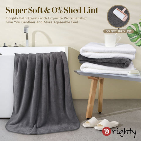 Orighty grey towels offer soft feel with lint-free performance.