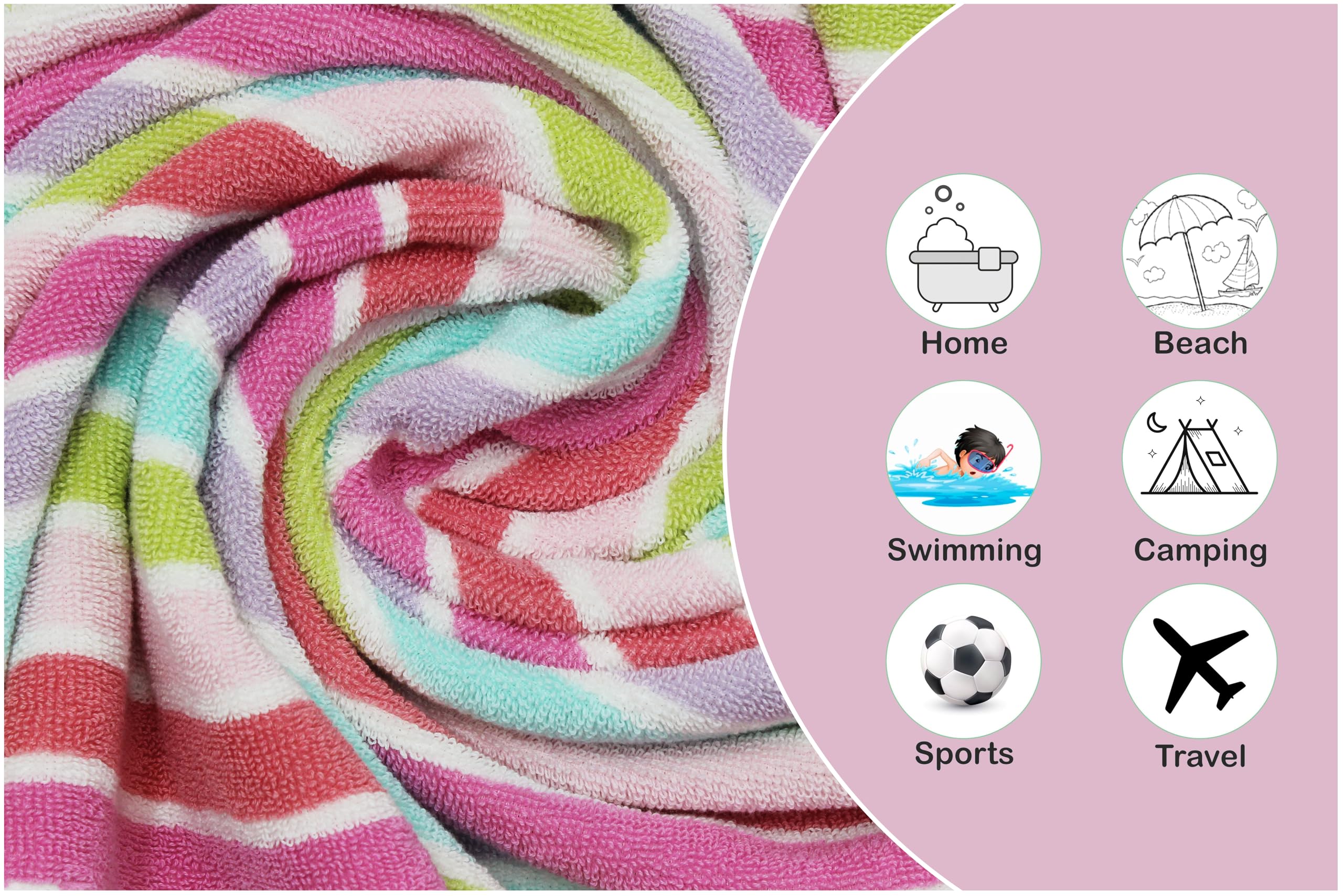 Original Kids 450 GSM cotton towels, ultra-soft and absorbent.
