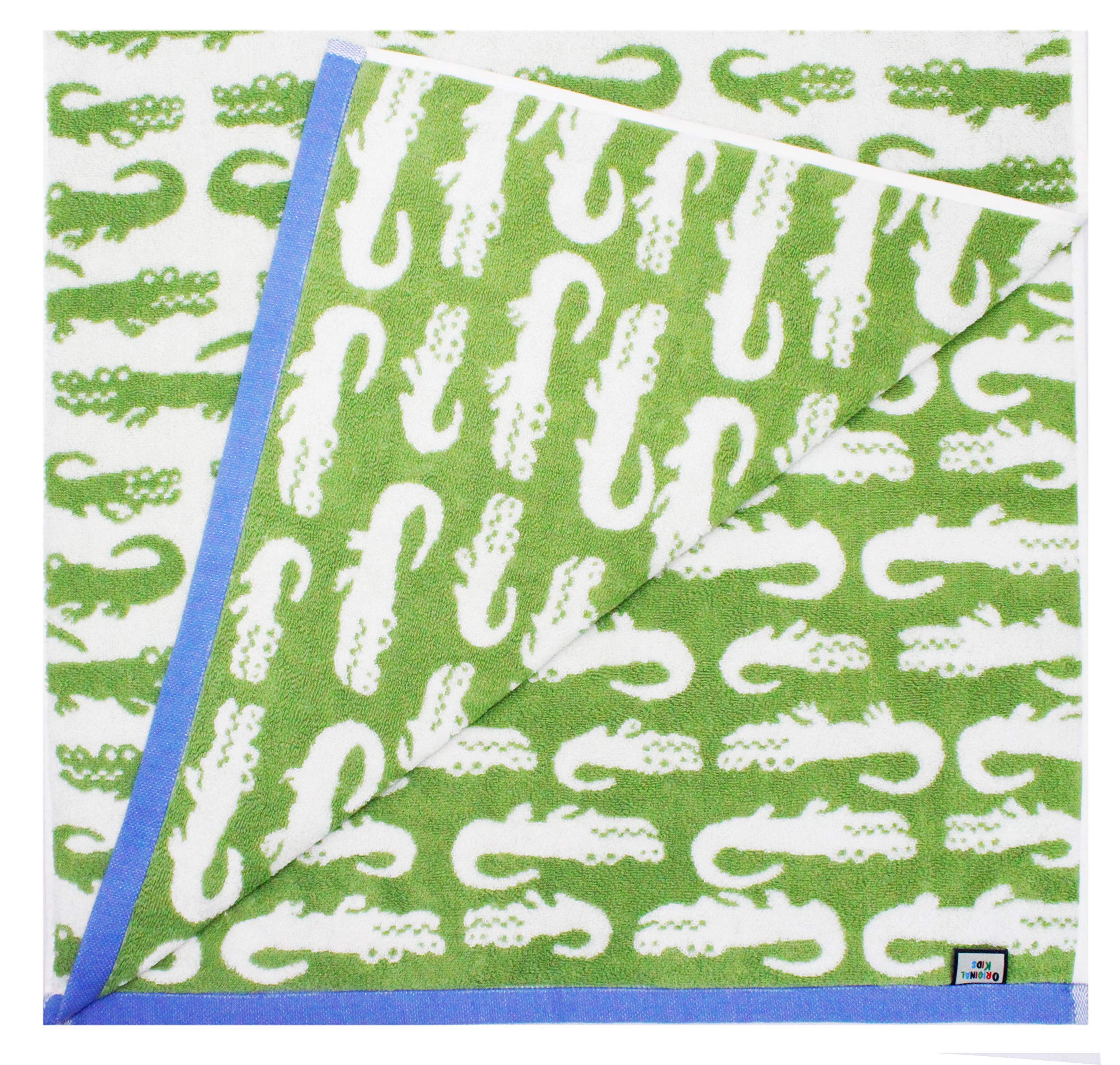 Original Kids crocodile hand towels designed for quick dries at the sink.