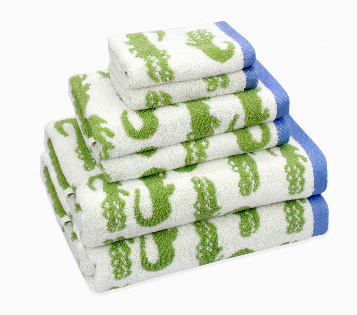 Original Kids crocodile towel set contents displayed for family bath time.