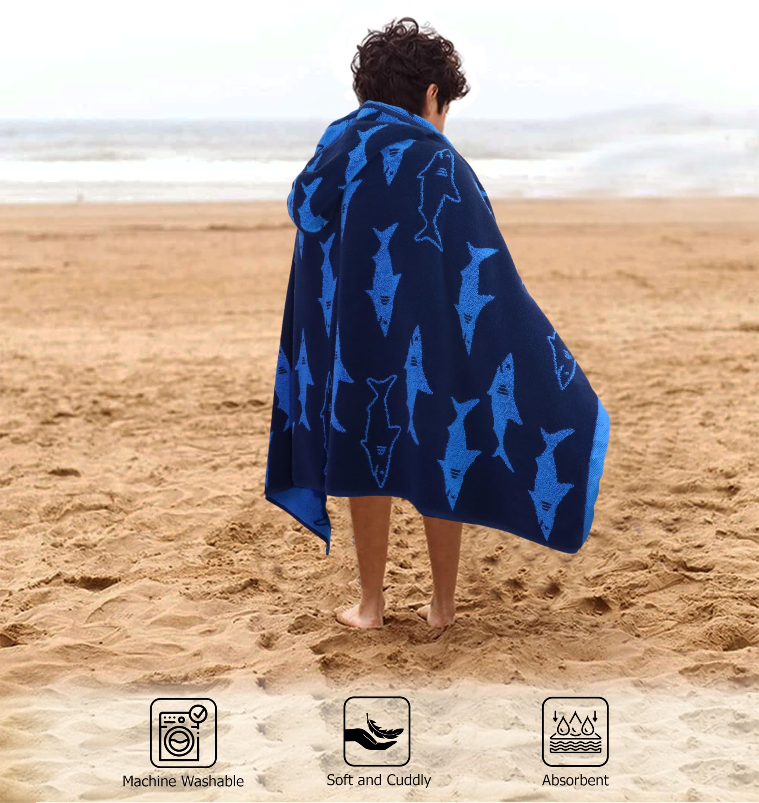 Original Kids hooded towel 26x50 inches, ample size for growing toddlers.