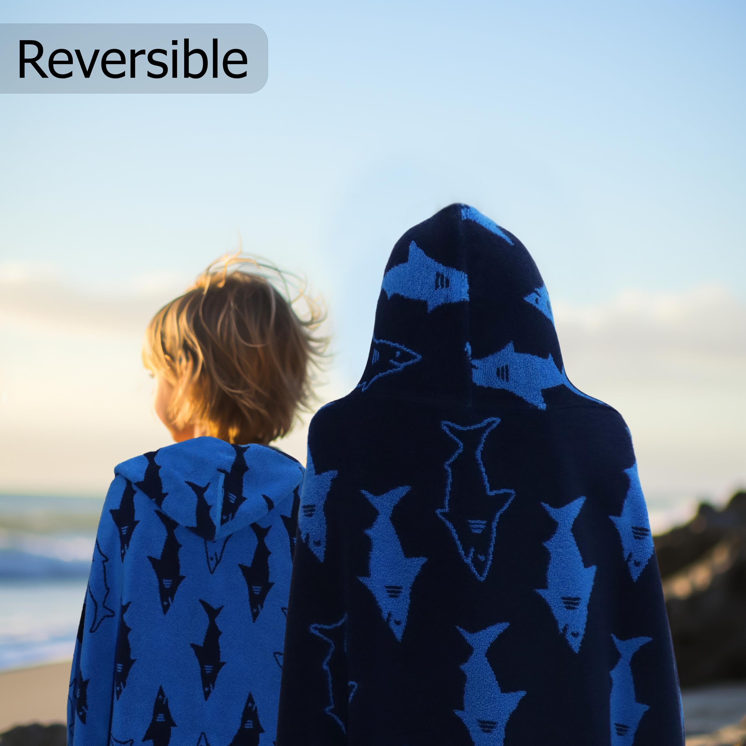 Original Kids hooded towel closeup, absorbent fabric ready for quick dry after swimming.