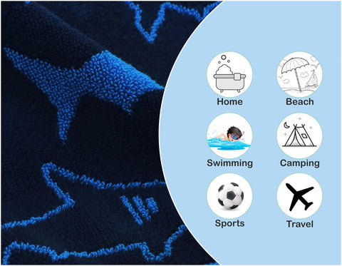 Original Kids navy blue towels display vibrant color and cozy feel.