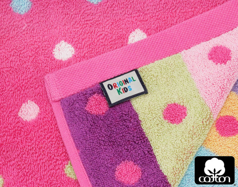 Original Kids Sugar & Spice towel polka dots detail in bright colors