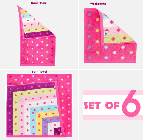 Original Kids Sugar & Spice towel set stacked showing generous size and color