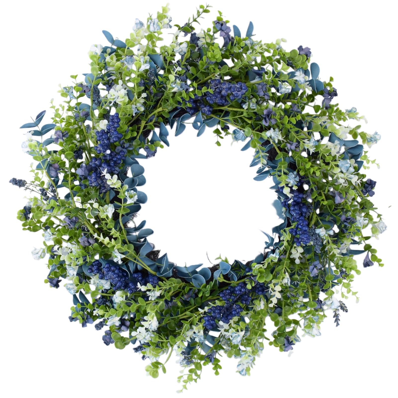 Orilium 24-inch spring wreath for front door enhances curb appeal year-round.