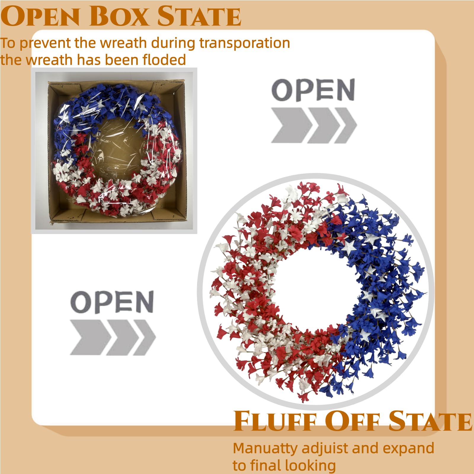 Orilium wreath suits indoor or outdoor summer home décor on porches or walls