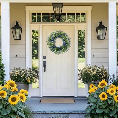 Orilium lifelike durable wreath remains full and color-rich indoors or outdoors.