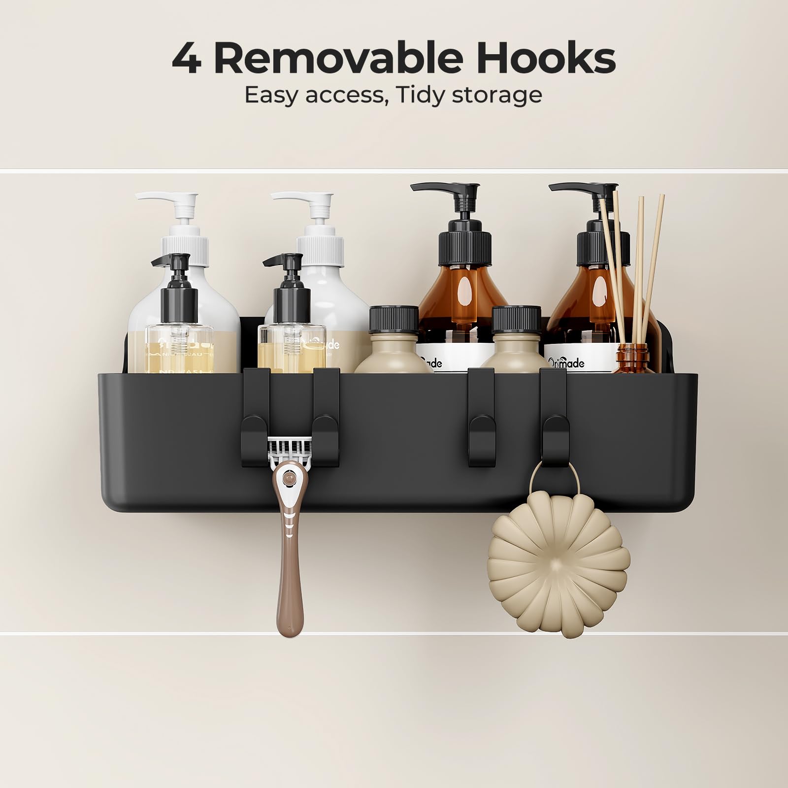 Sleek black finish complements modern bathrooms with minimal clutter.