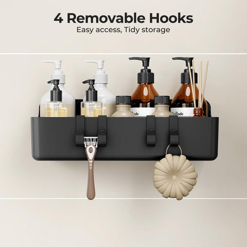 Sleek black finish complements modern bathrooms with minimal clutter.