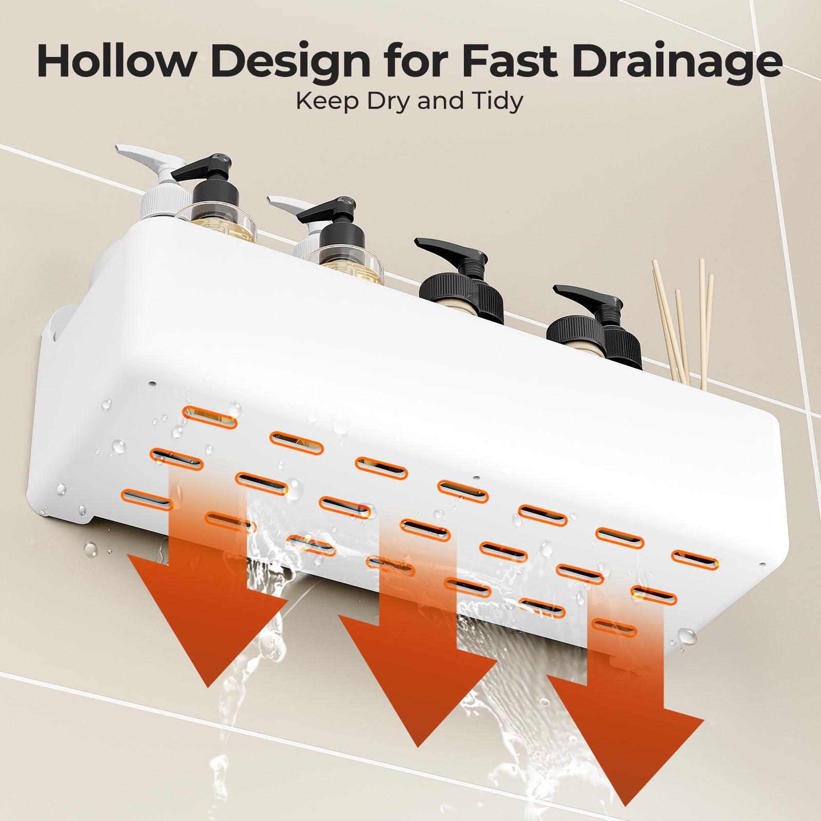 Orimade shower caddy rustproof ABS construction resists moisture and corrosion