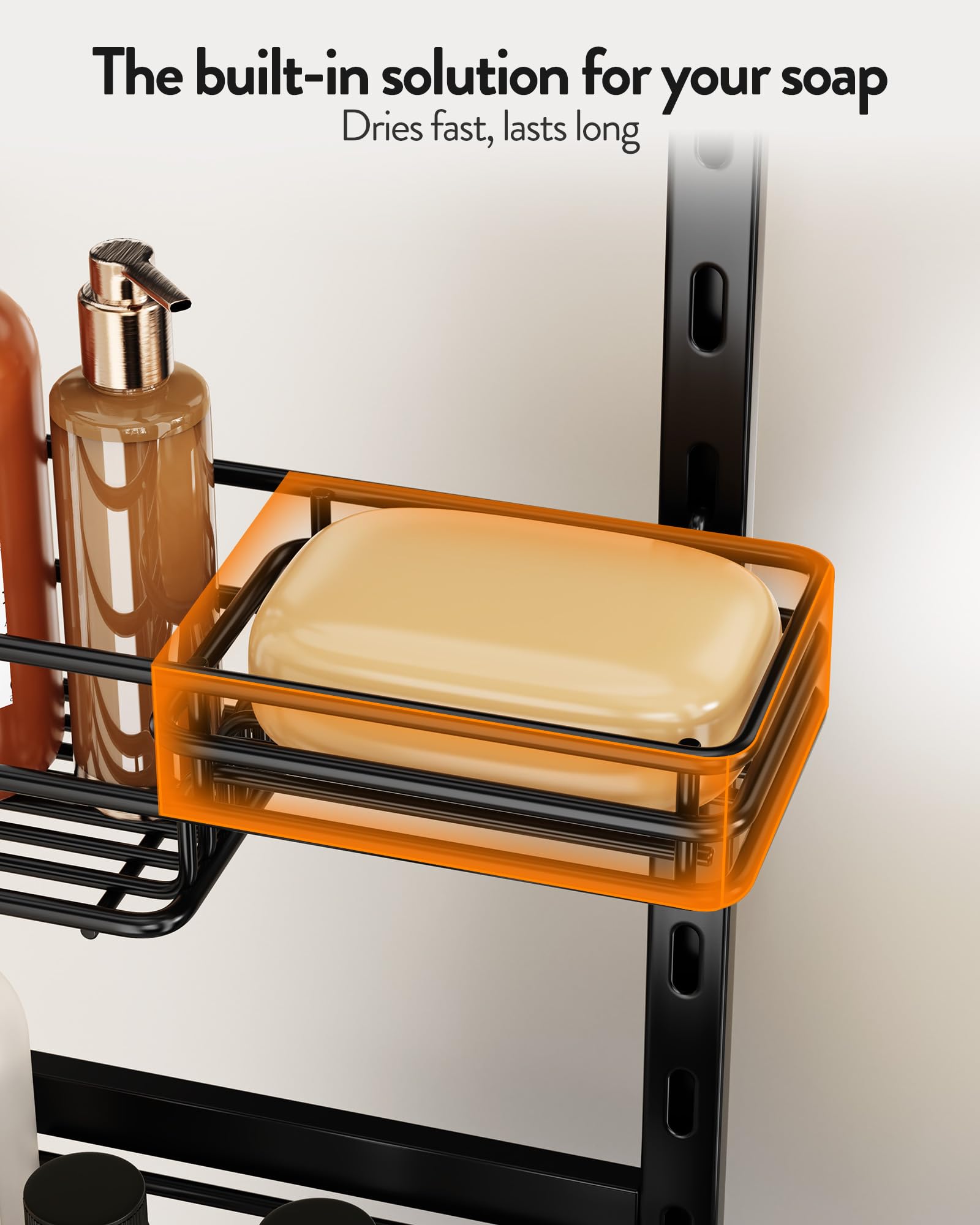 Orimade organizer with four hooks for razors and brushes.