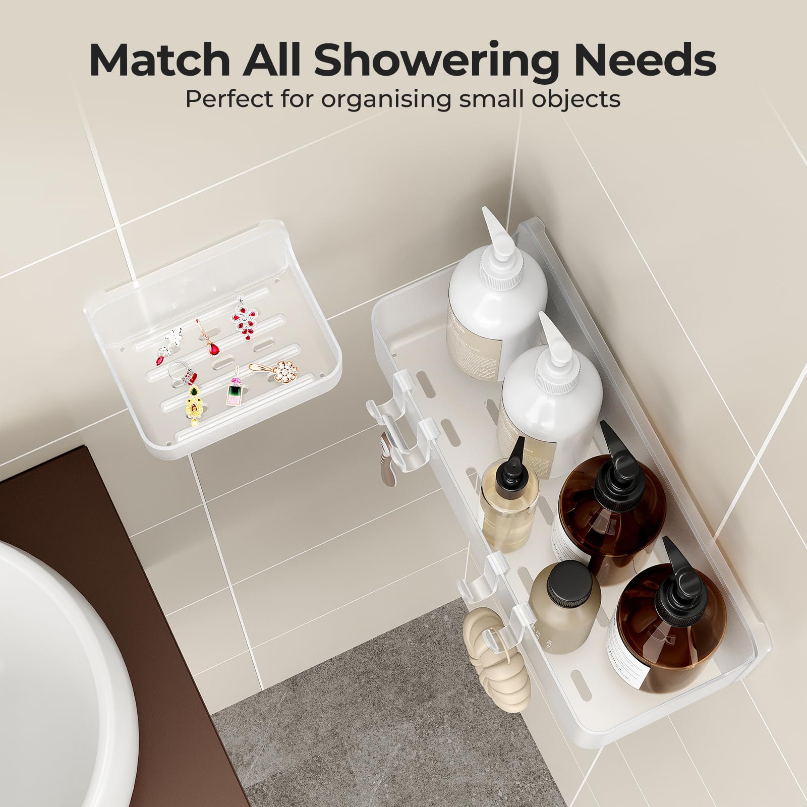 Orimade soap dish from the 3-pack placed for easy shower-side access.
