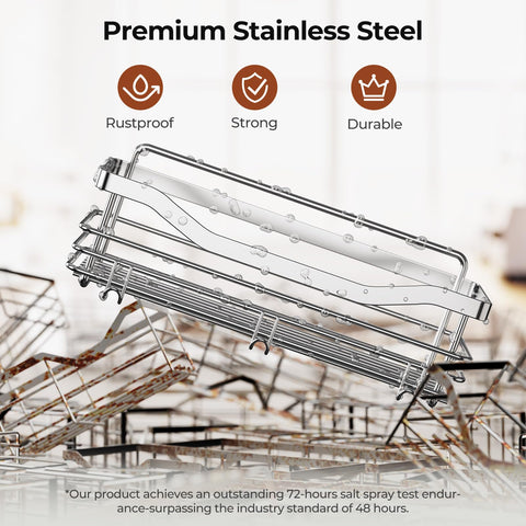 Orimade wall-mount no-drilling setup demonstrates damage-free installation.