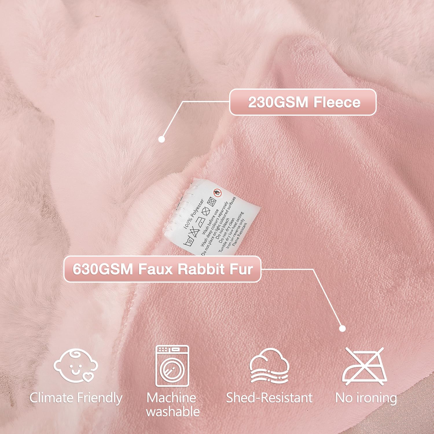 ORINOVA pink fluffy blanket gift-ready, perfect for birthdays or holidays