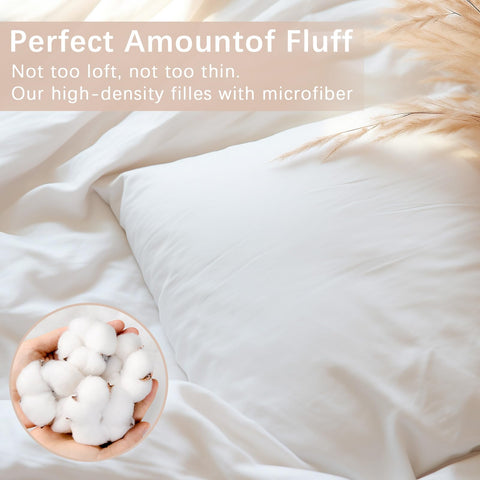 ORJ 22x22 insert demonstrates fit for 20x20 and 21x21 pillow covers.