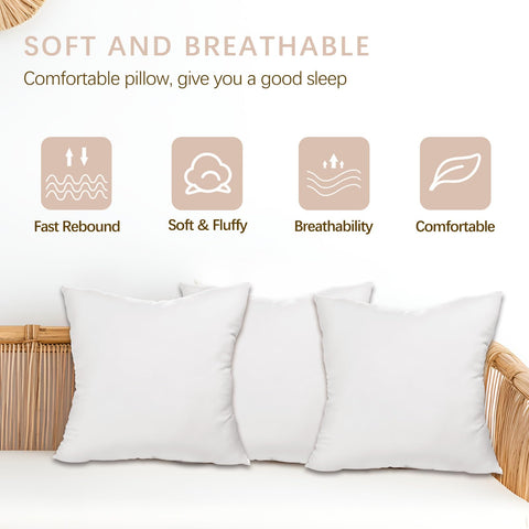 ORJ pillow insert on a sofa adding plush support and tidy decor.