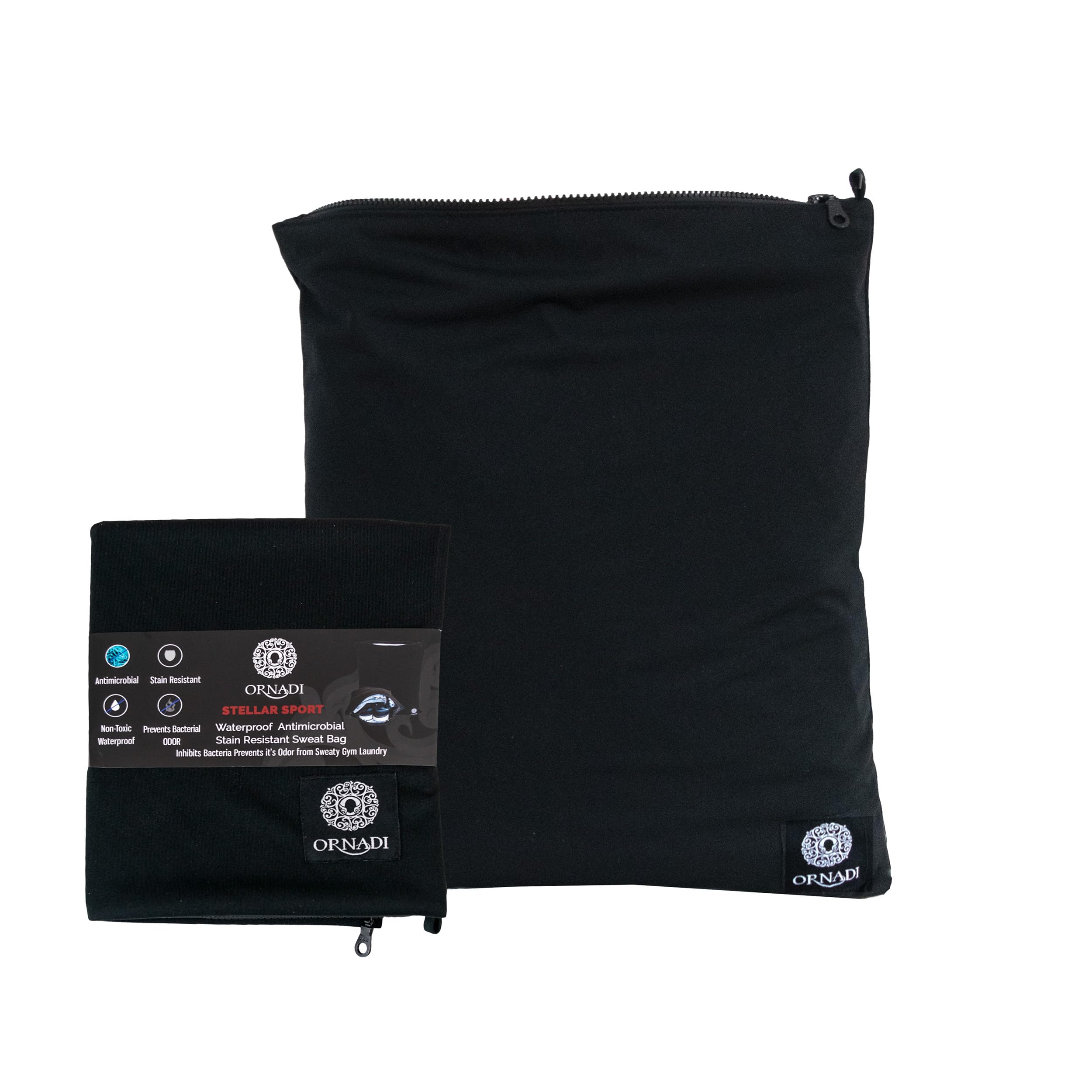 Ornadi bag front view; durable fabric keeps gym clothes fresh