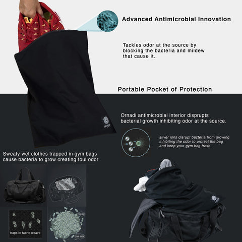 Ornadi bag interior with mesh pocket for organized damp gear