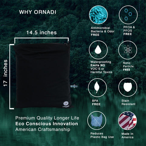 Ornadi bag in travel setup keeps contents organized