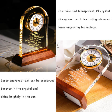 Ornalrist clock on table as stylish home office decor