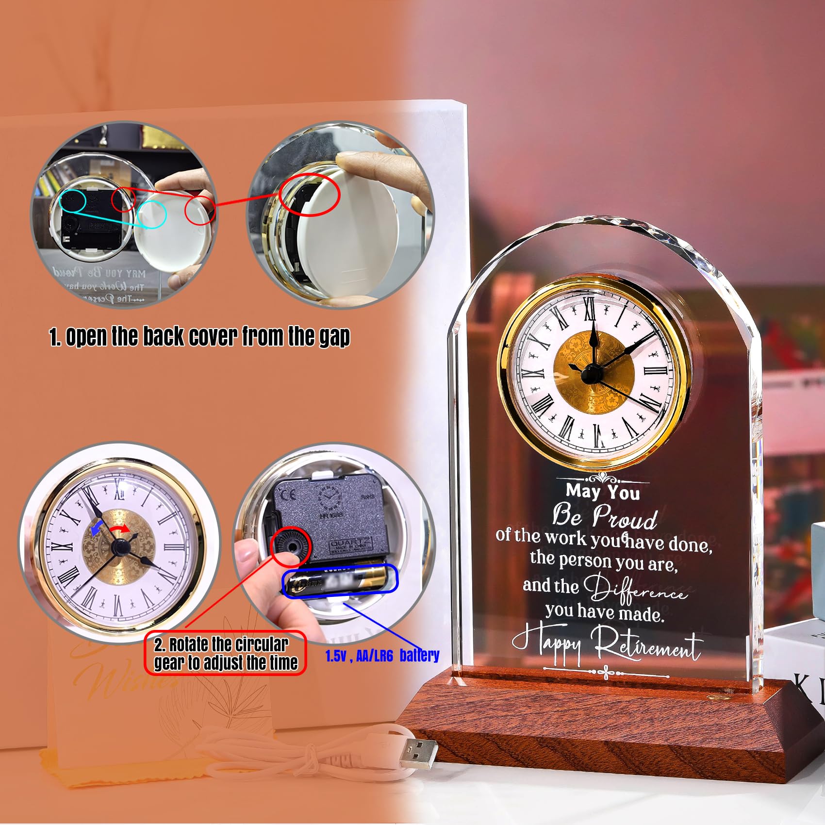 Ornalrist solid wood base complements crystal for premium display