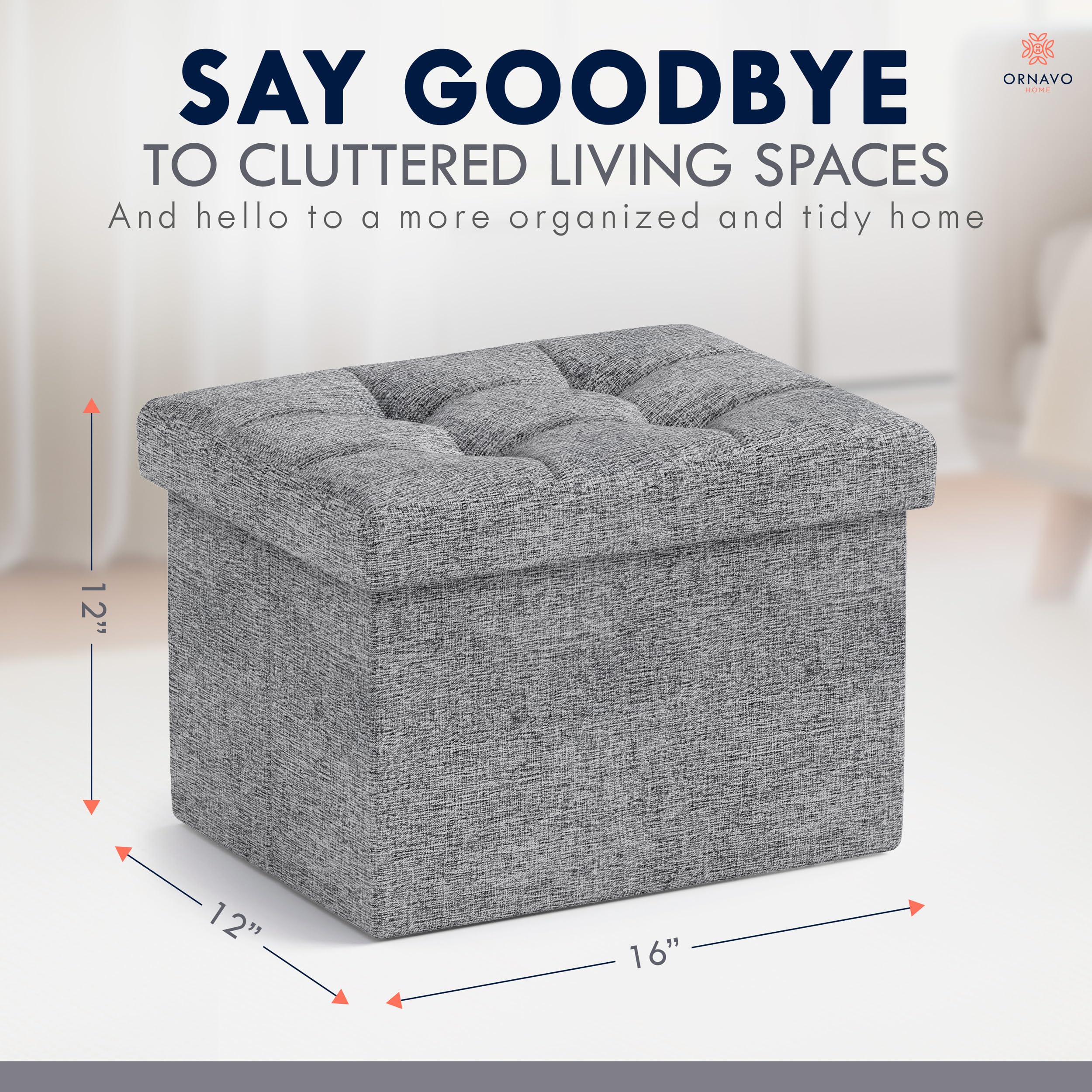 Ornavo Home foldable design saves space when not in use in gray.