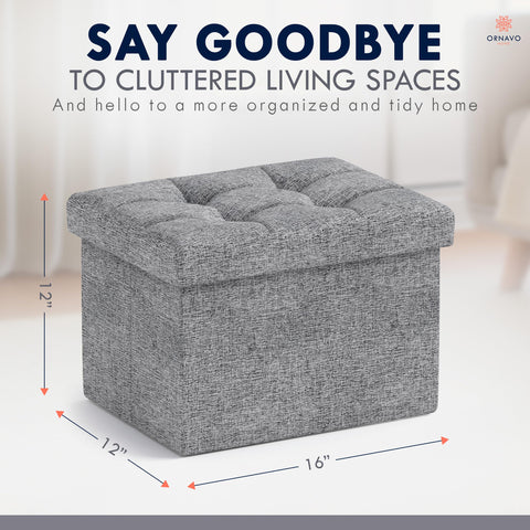 Ornavo Home foldable design saves space when not in use in gray.