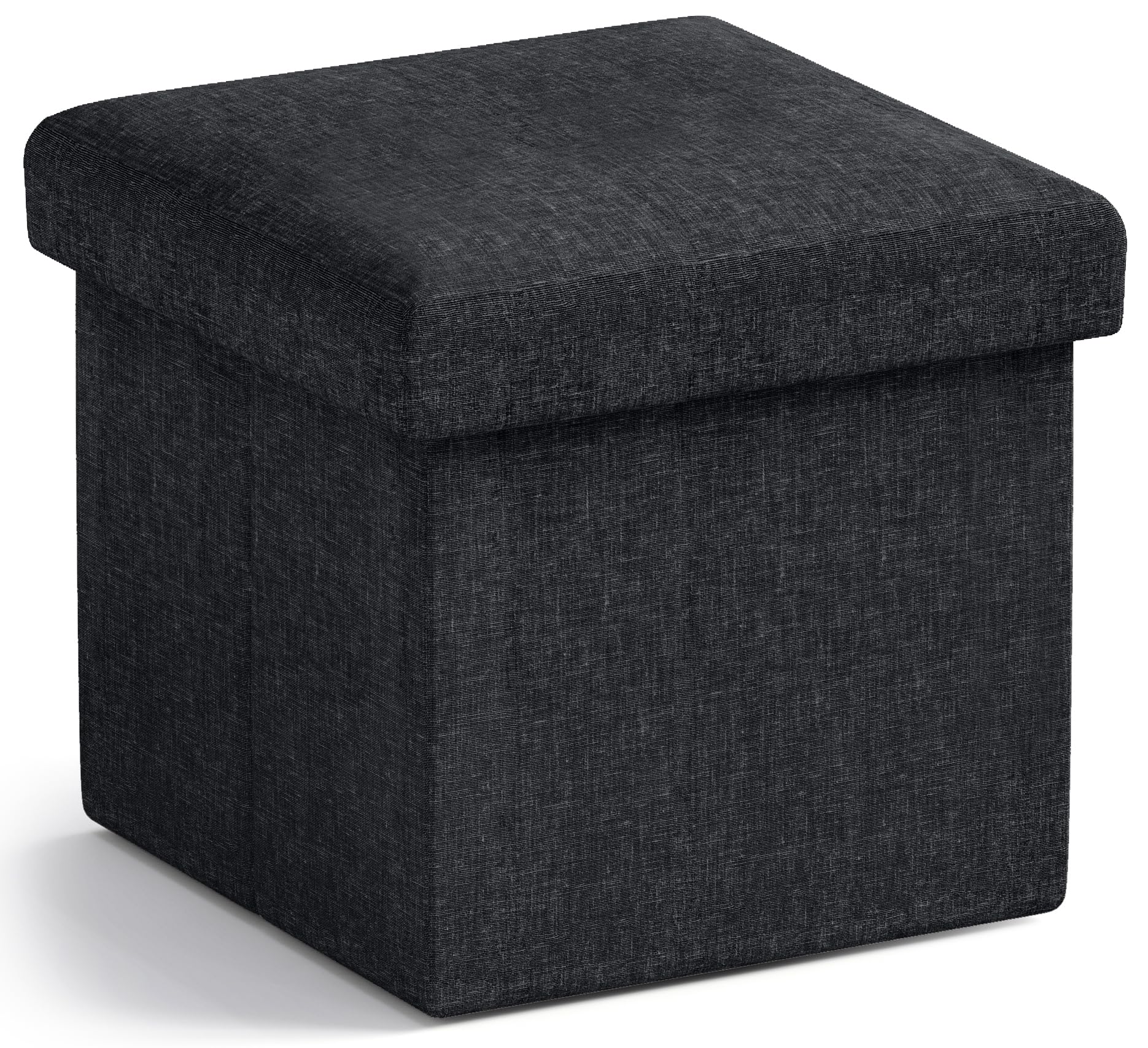 Ornavo Home small storage ottoman foldable top-view provides extra seating and surface for small spaces.