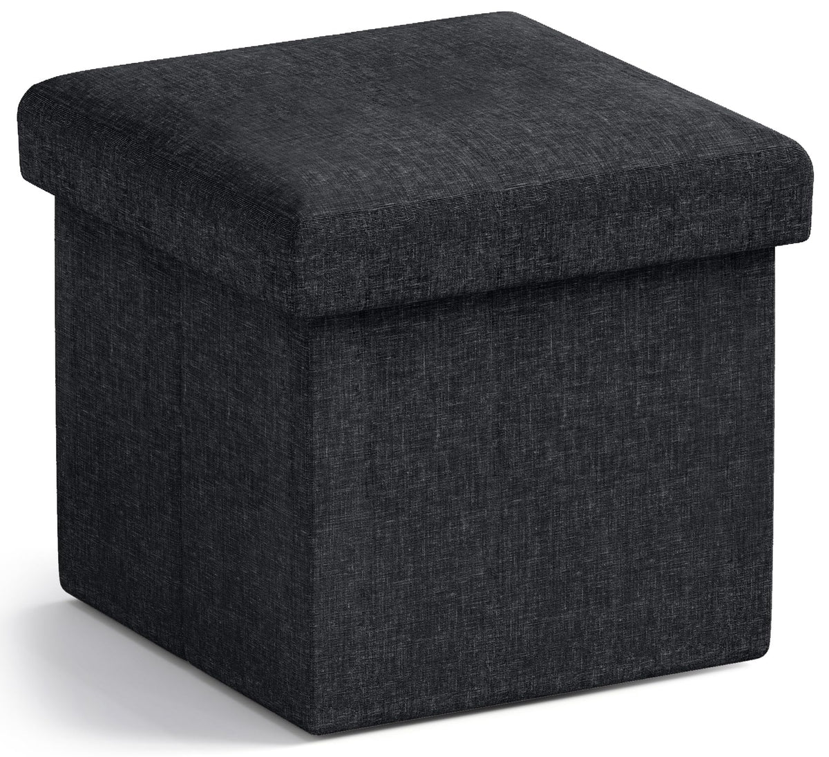 Ornavo Home small storage ottoman foldable top-view provides extra seating and surface for small spaces.