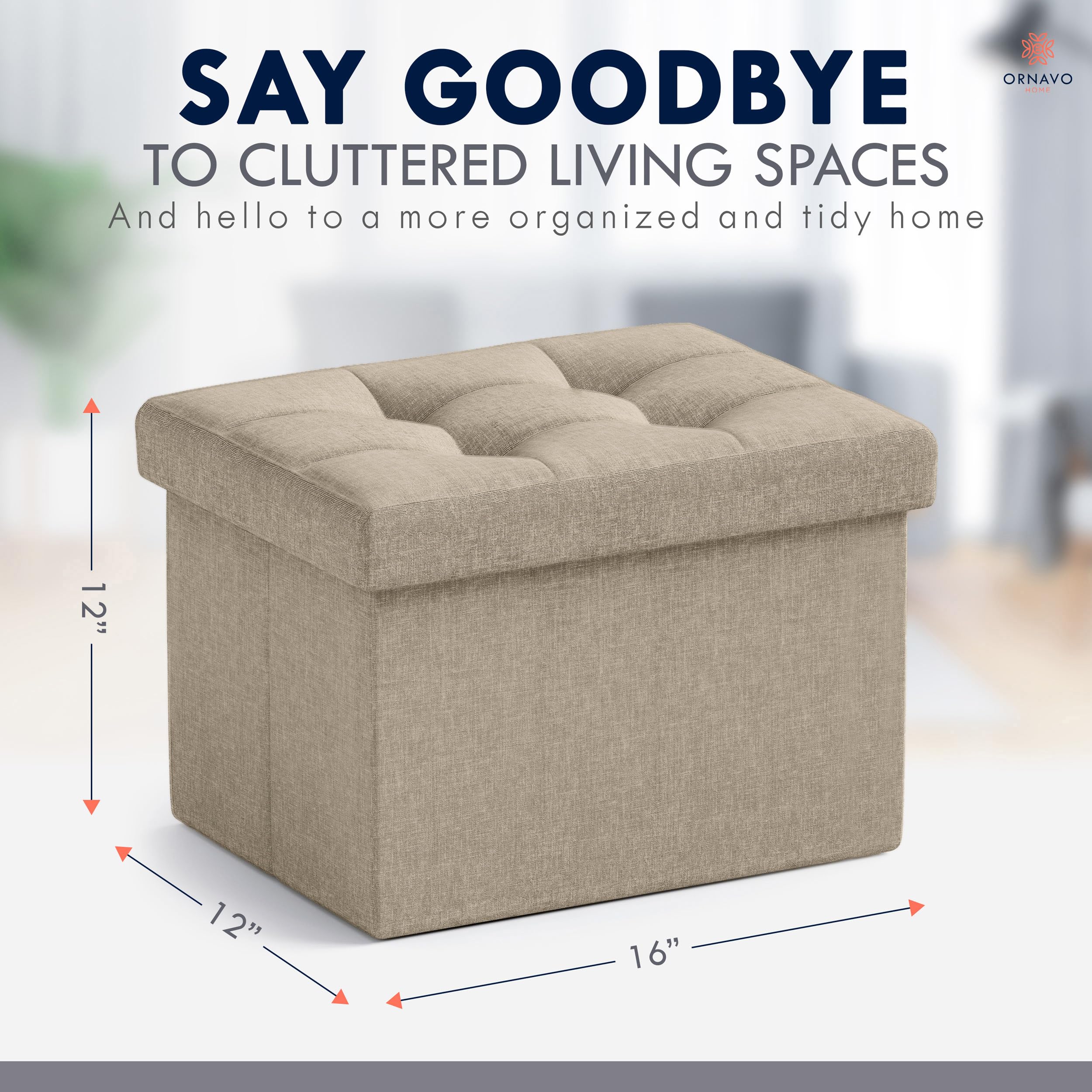 Ornavo Home ottoman in living room adds stylish, extra seating.