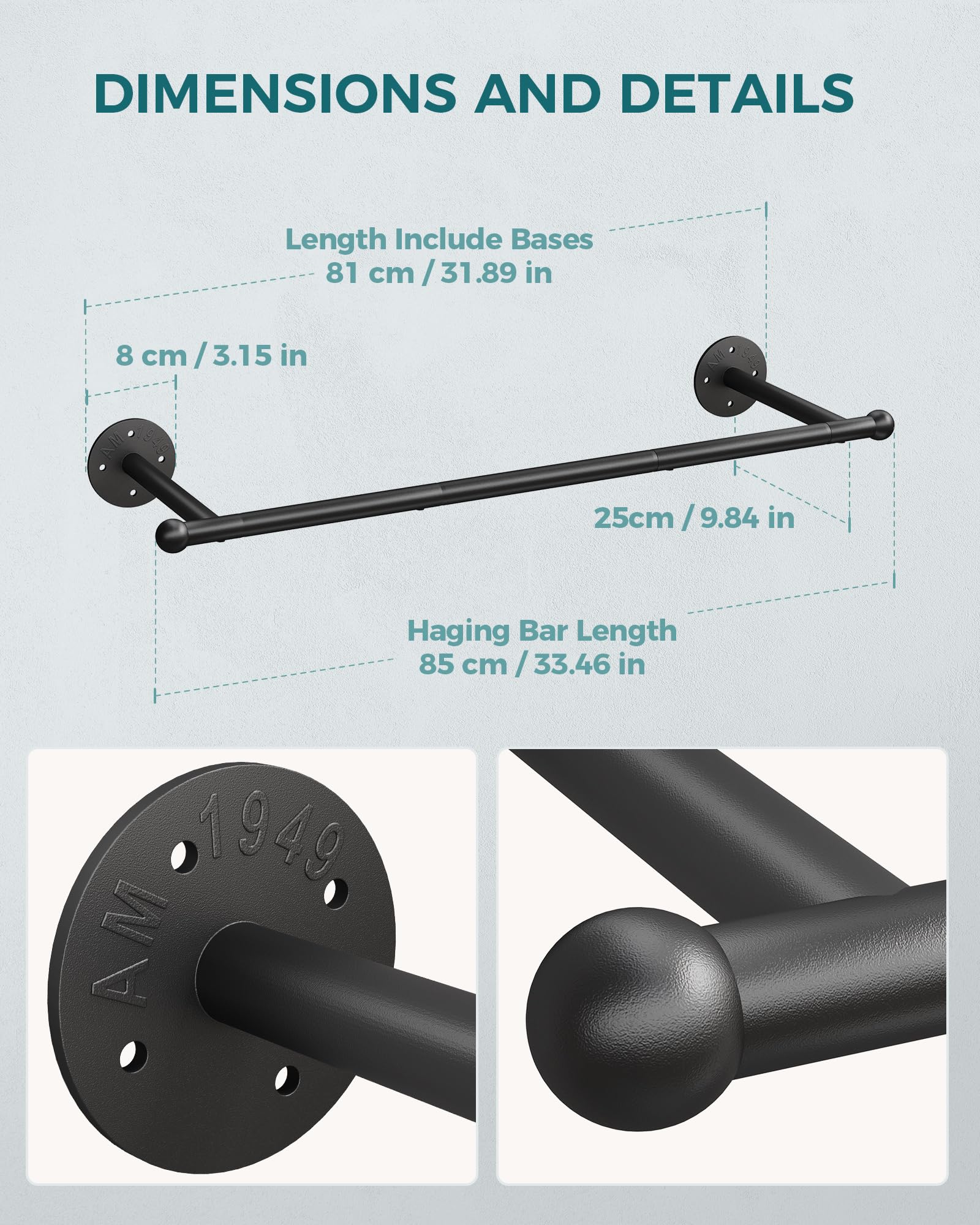 OROPY 33-inch telescoping rod rack demonstrates adjustable length for versatile hanging