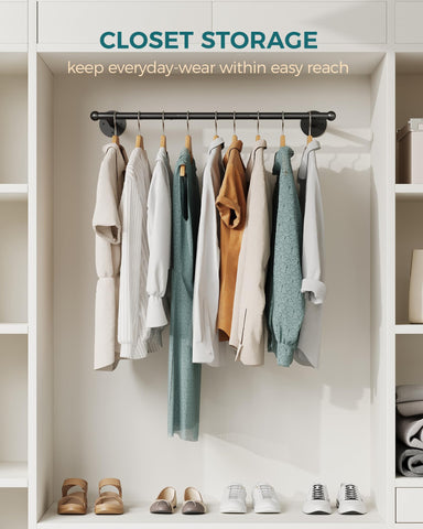 OROPY multi-purpose hanging rod holds coats, hats, and more.