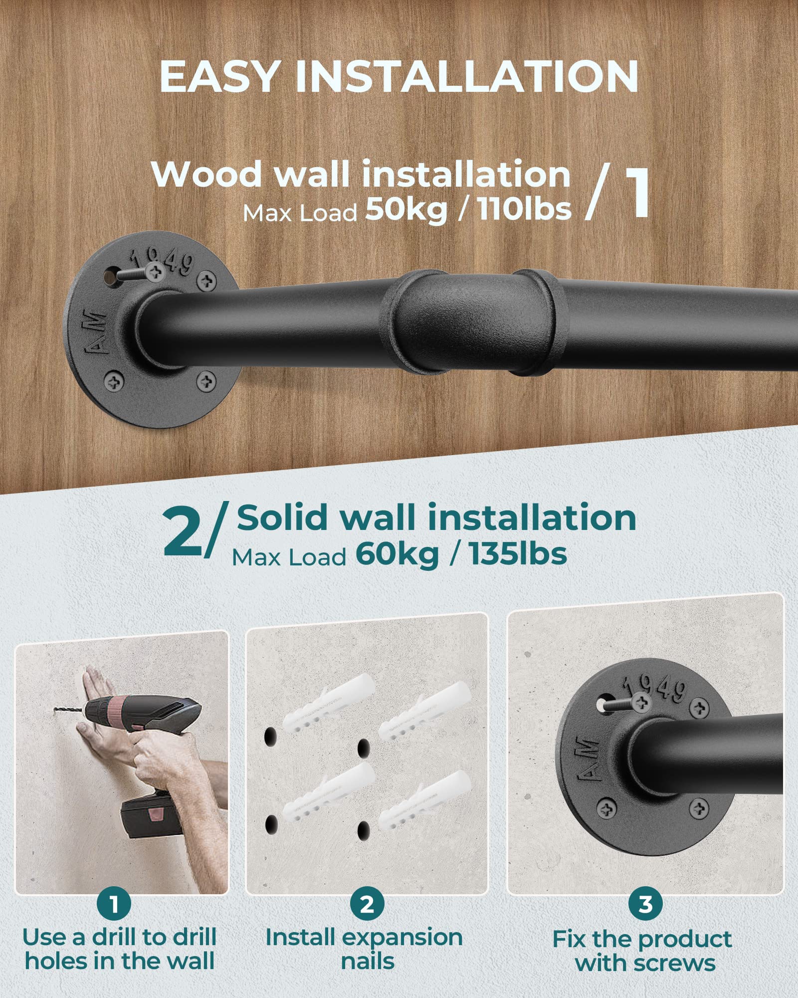 OROPY Closet installation highlights 21.2-inch length ideal for small wardrobes.