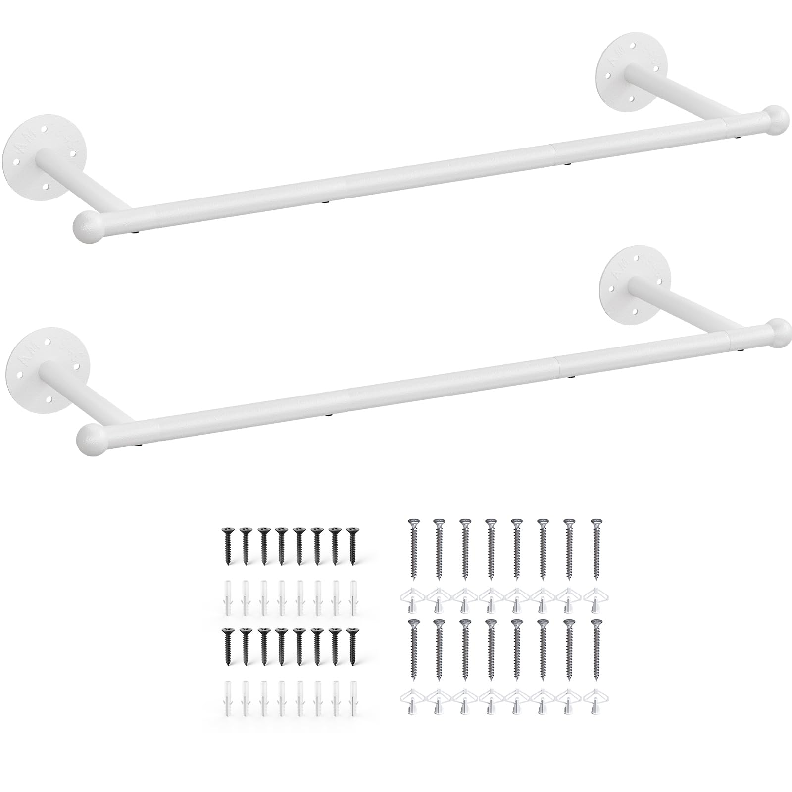 OROPY industrial pipe clothes rack wall-mounted two-pack for sturdy storage