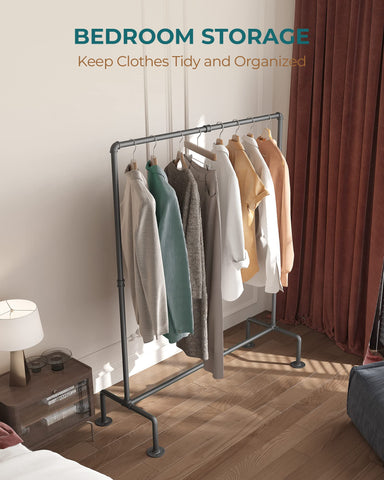 OROPY rack with hangers demonstrates garment storage in retail or home settings.