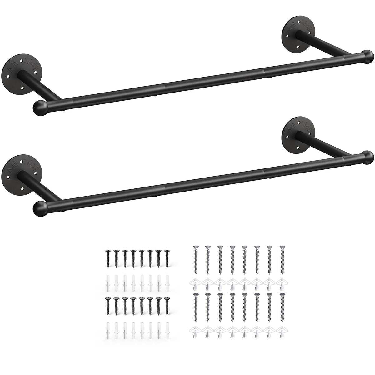 OROPY industrial pipe clothing rack side view on wall for organized wardrobe