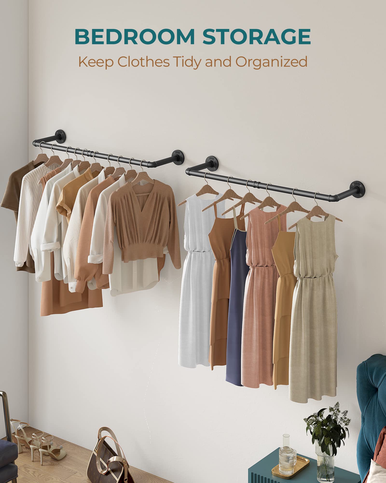 OROPY multi-purpose hanging rod doubles as a drying rack in the laundry
