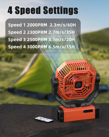 Orteen 24000mAh camping fan delivers long-lasting airflow outdoors
