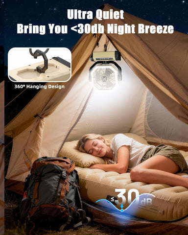 Orteen 360 swivel and hook enable versatile ceiling or tent mounting