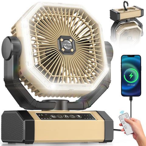 Orteen camping fan 9-inch for refreshing cool air during outdoor adventures