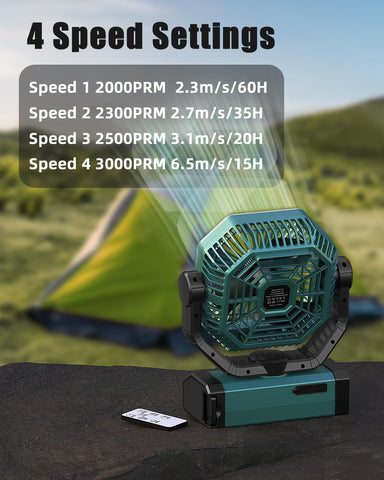 Orteen portable fan remote control for easy tent operation