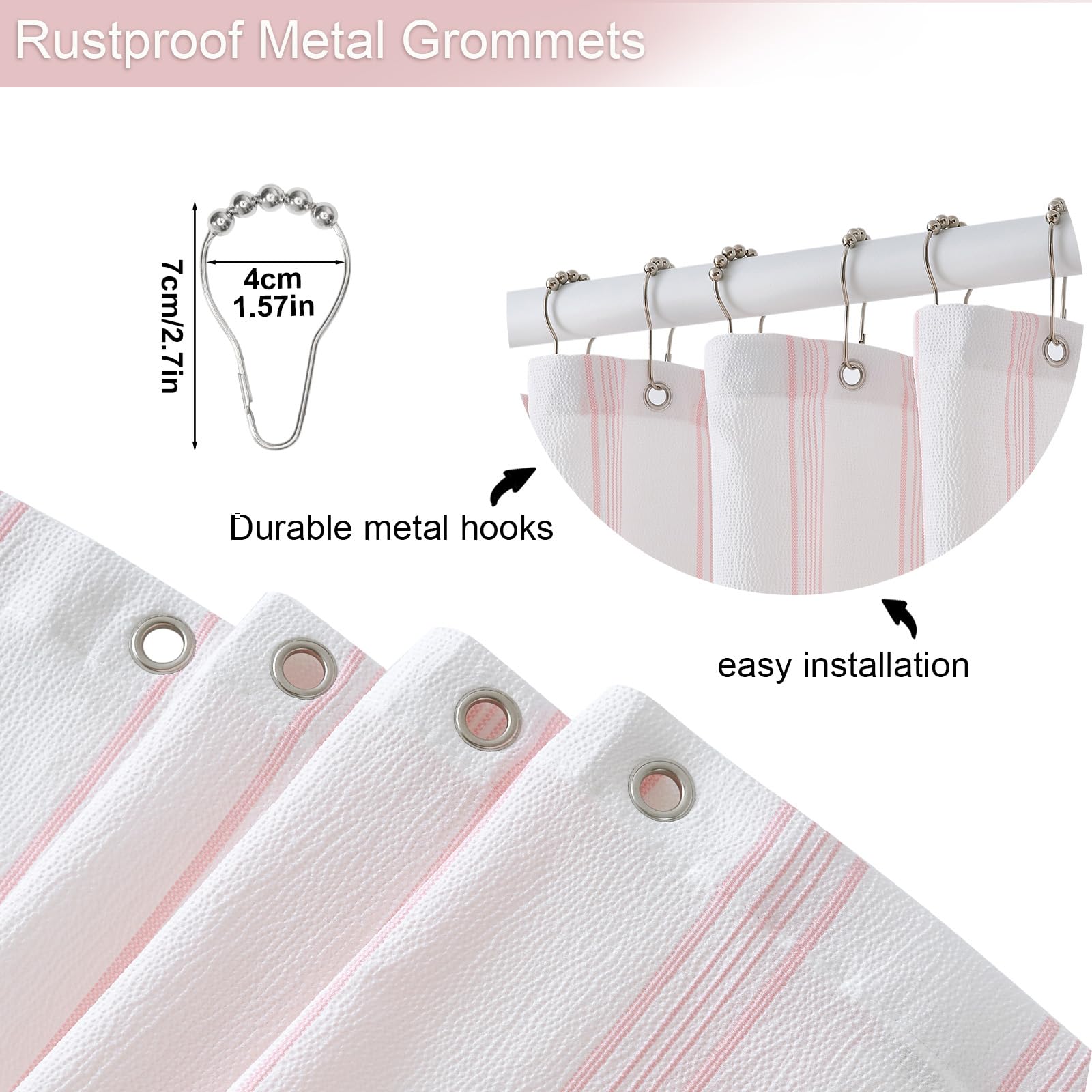 ORTIGIA 72x72 shower curtain provides ample coverage for standard showers