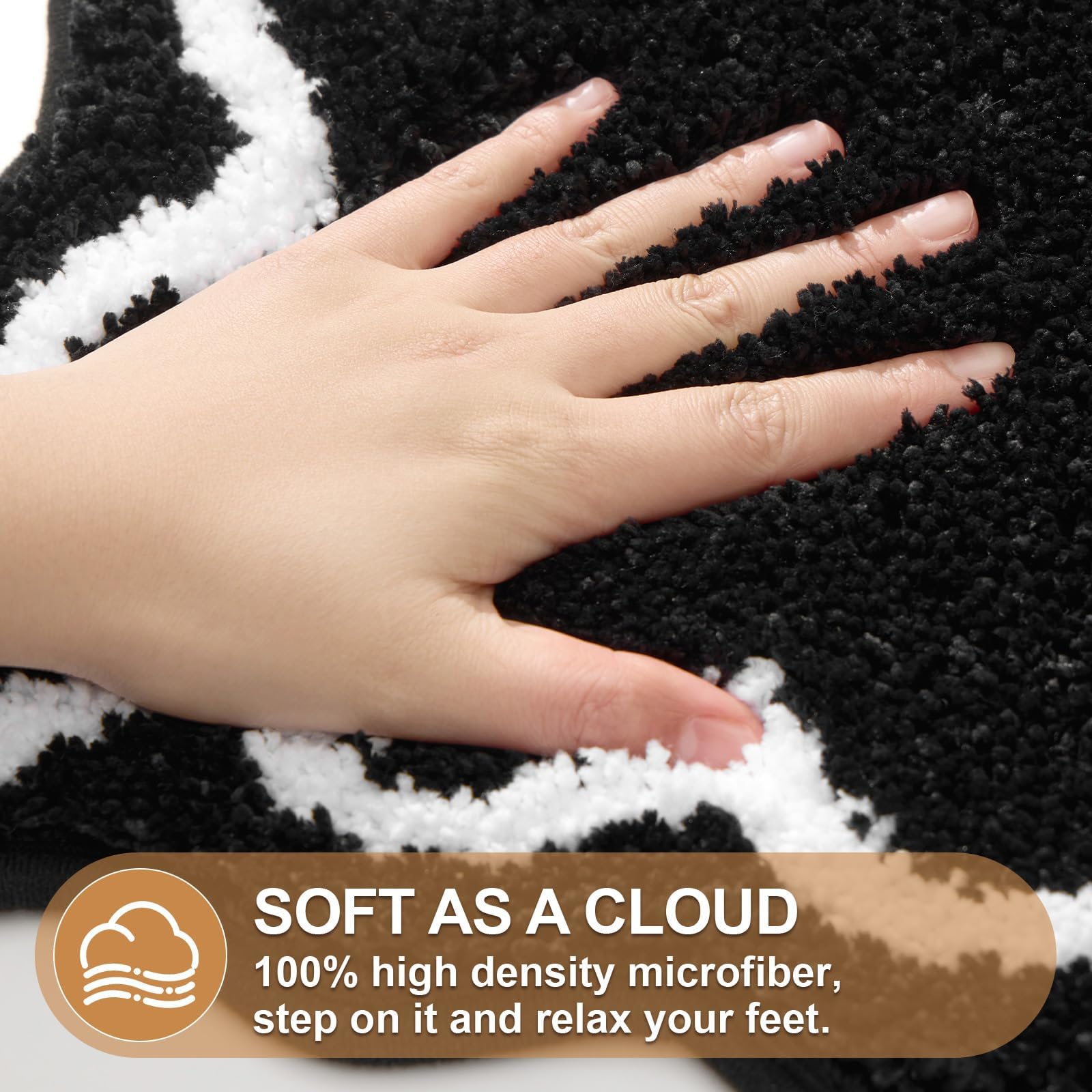 ORTIGIA bath mat with TPR non-slip bottom prevents sliding on smooth floors