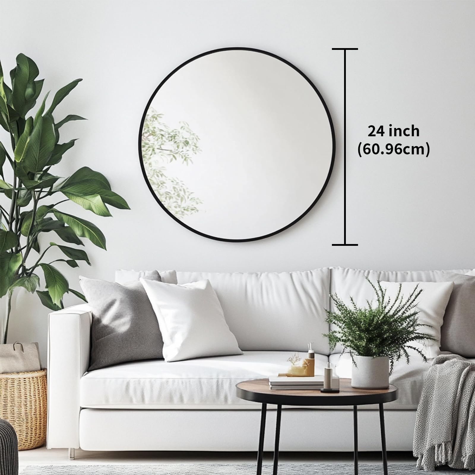 Oruii bathroom round mirror with natural, distortion-free reflection.