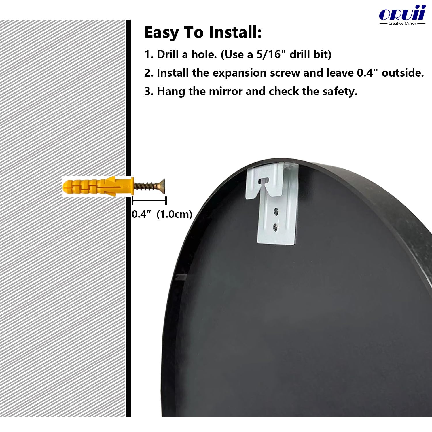 Oruii rustic black round mirror blends farmhouse style and durability.
