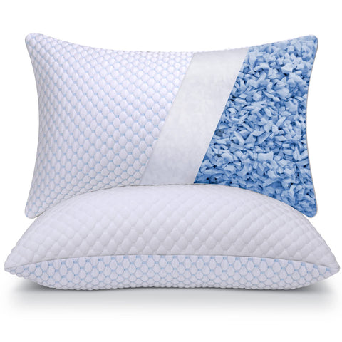OSBED cooling shredded memory foam pillow with Ice Silk side for cool nights