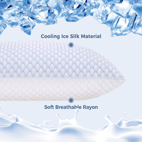 OSBED king pillow shows breathable rayon side for improved airflow and comfort.