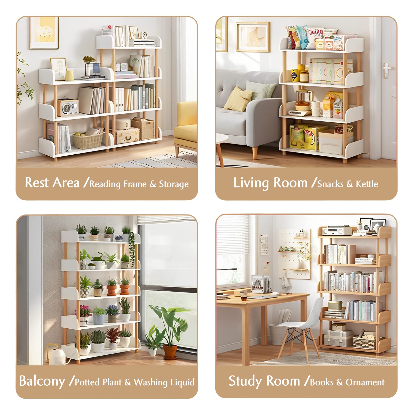 OSCHF beech legs provide sturdy support for heavy shelves.